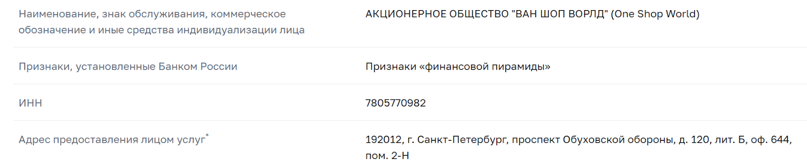 one shopw ru