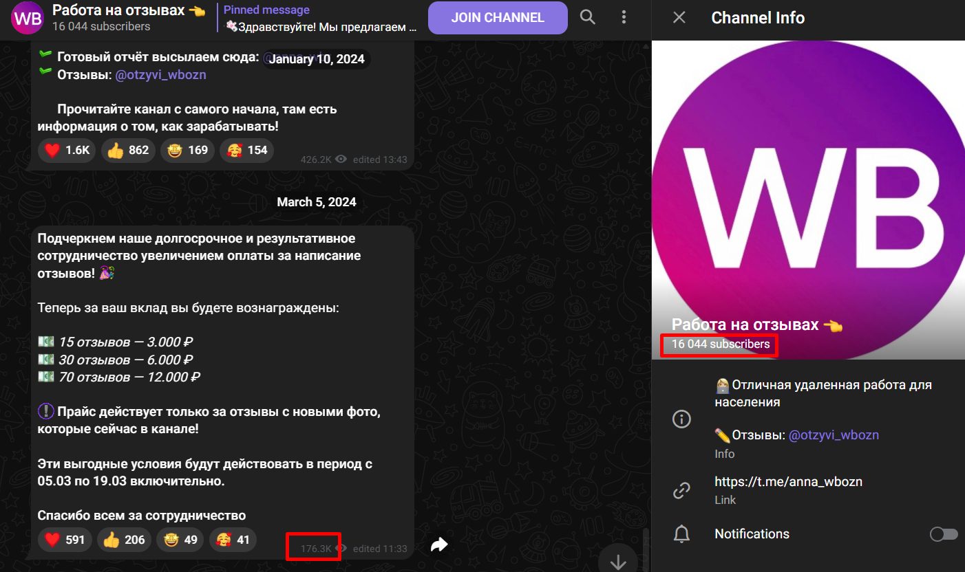 работа на отзывах телеграмм
