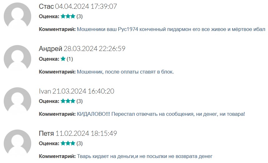rus1974 отзывы покупателей
