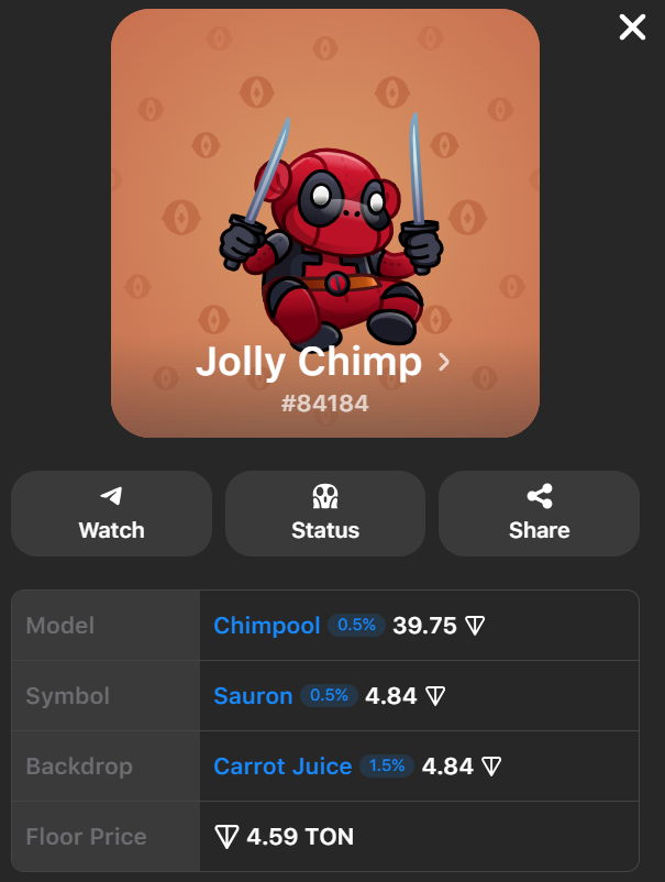 сколько стоит нфт jolly chimp
