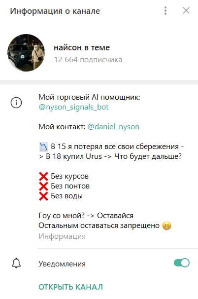 телеграмм канал найсон в теме отзывы
