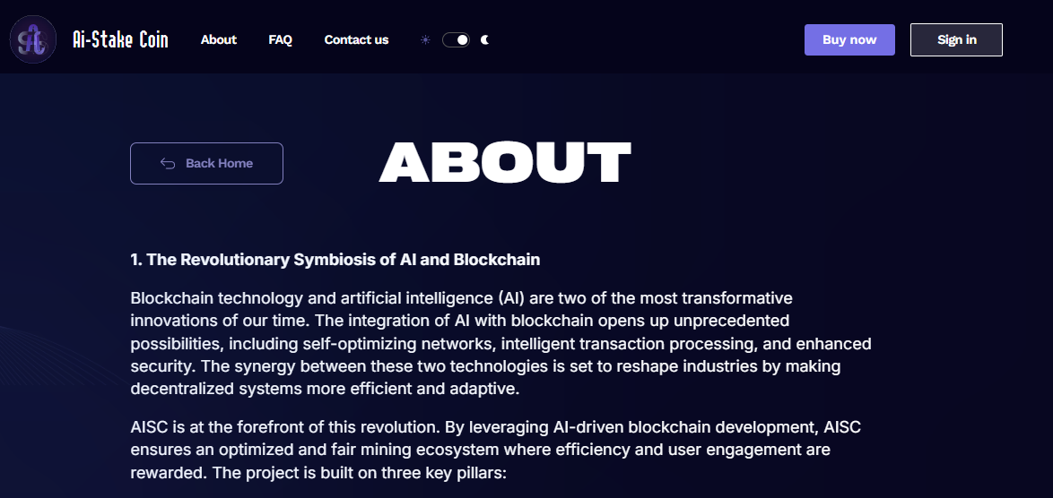 ai stake coin