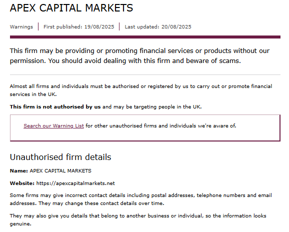 apex capital markets