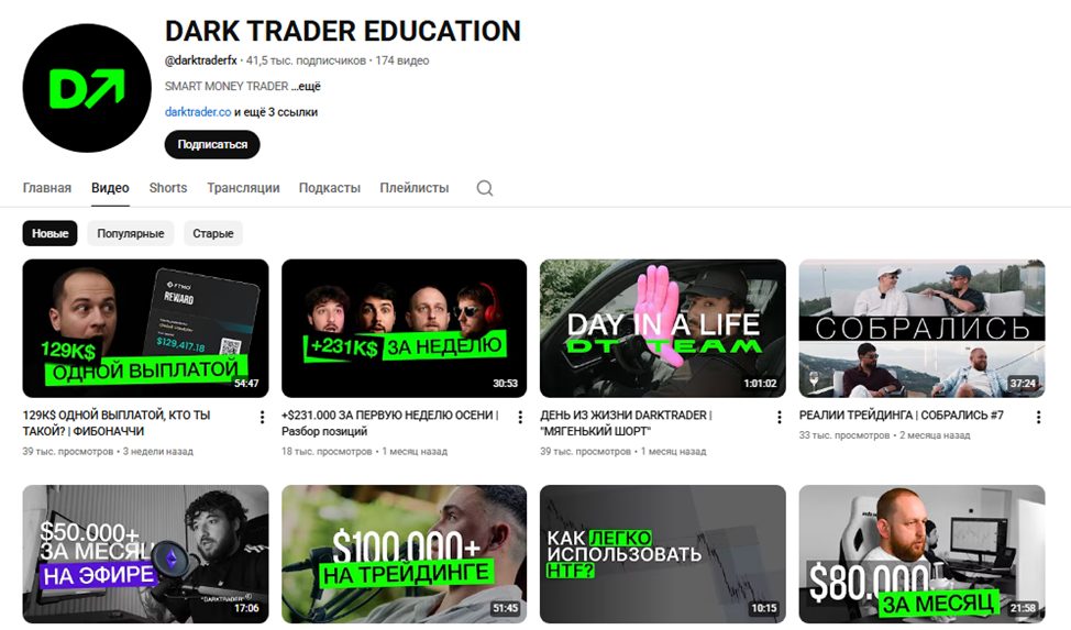 dark trader обучение