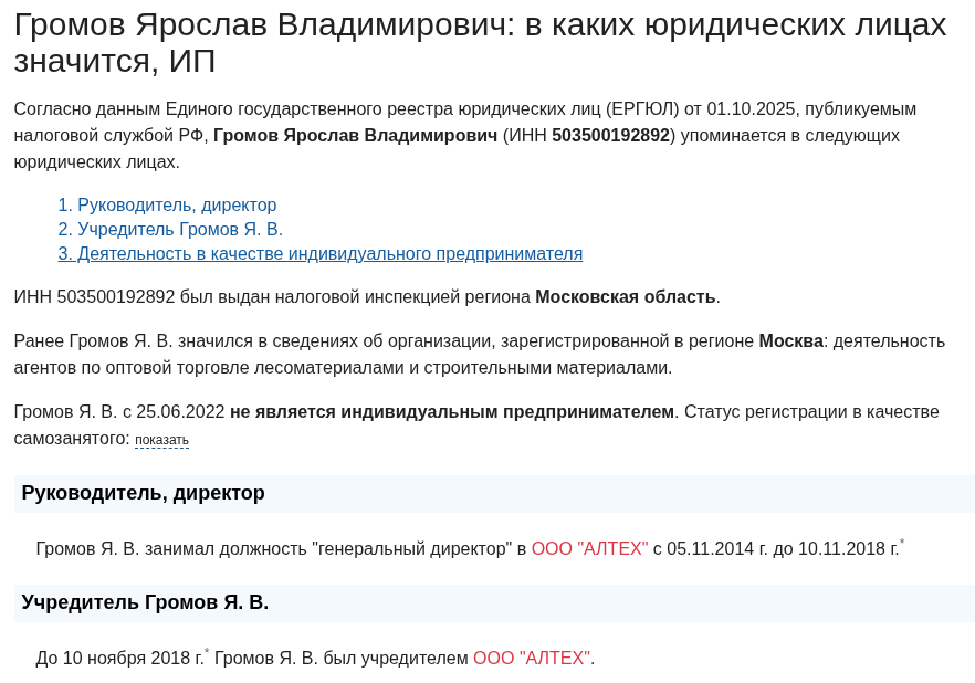 громов ярослав инвестиции