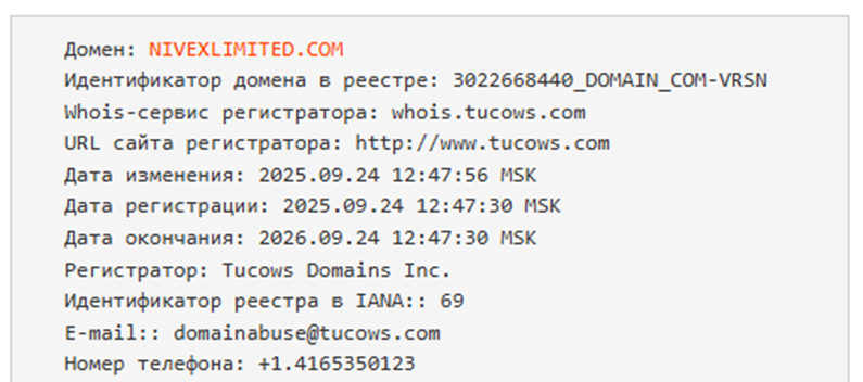 Nivex Capital Limited биржа