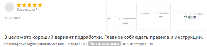 tagme отзывы сколько можно заработать