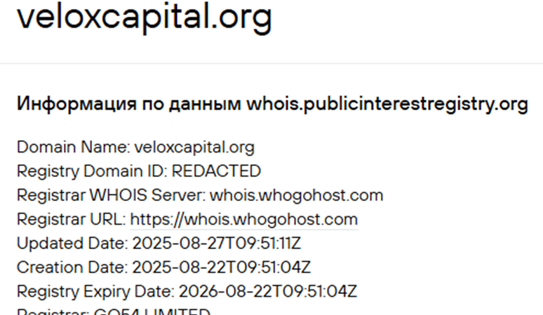 veloxcapital org