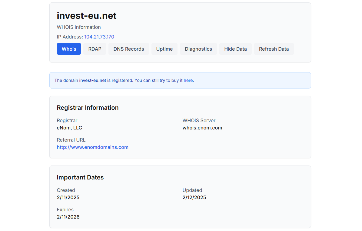 web invest eu net