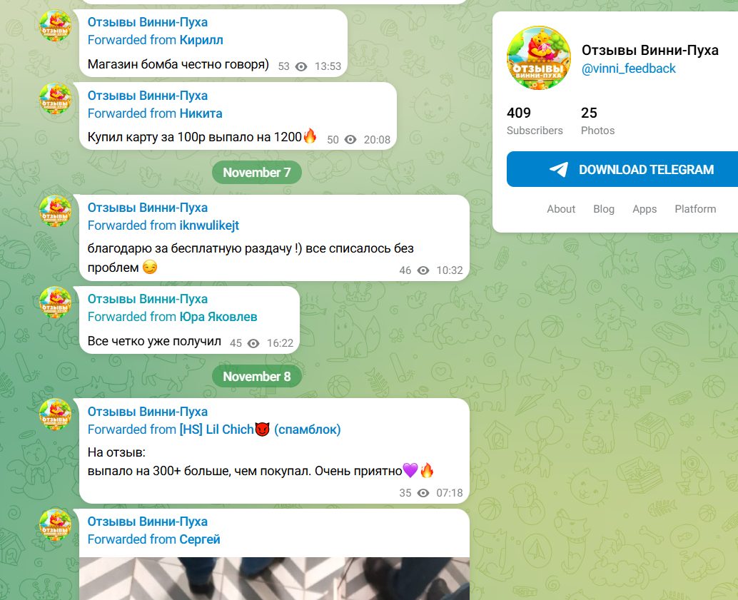 лавка винни пуха тг канал