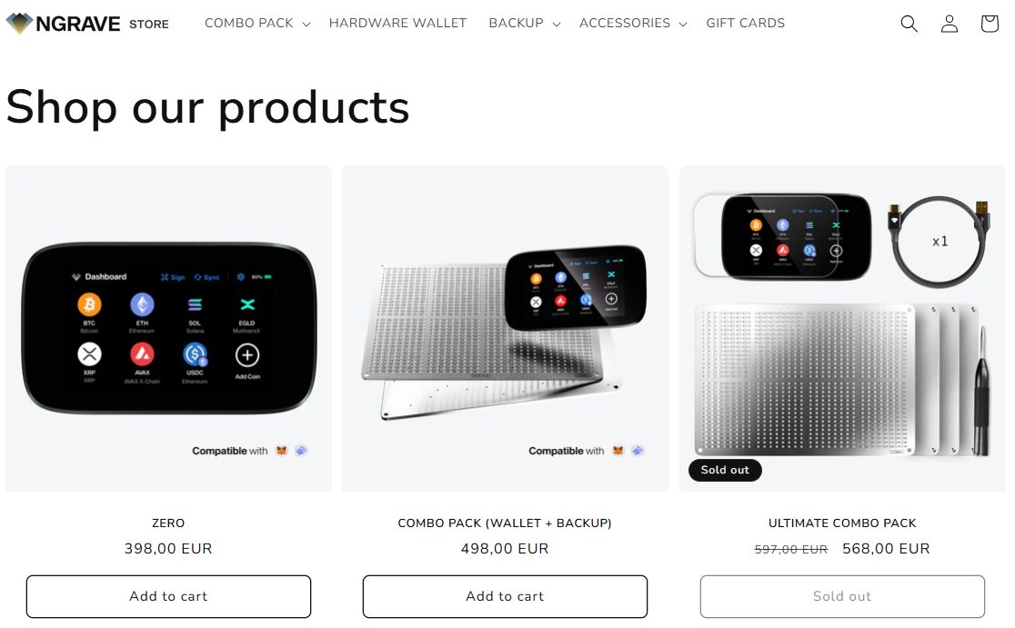Ngrave Zero кошелек какие монеты поддерживает Ngrave Zero кошелек какие монеты поддерживает