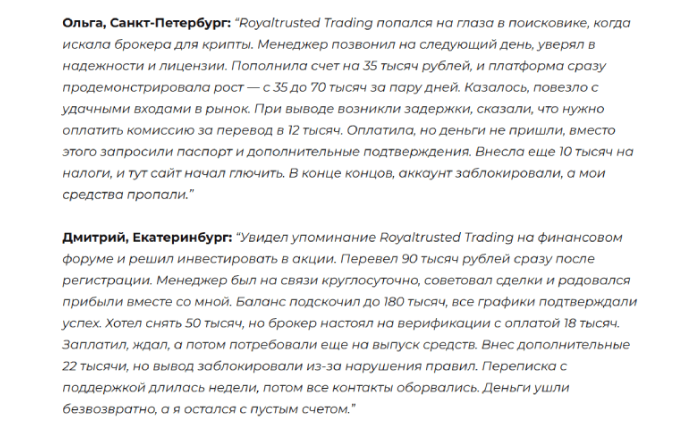 Роялтрастед Трейдинг Роялтрастед Трейдинг