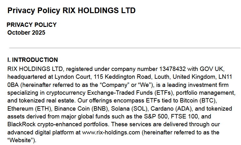 rix holding rix holding