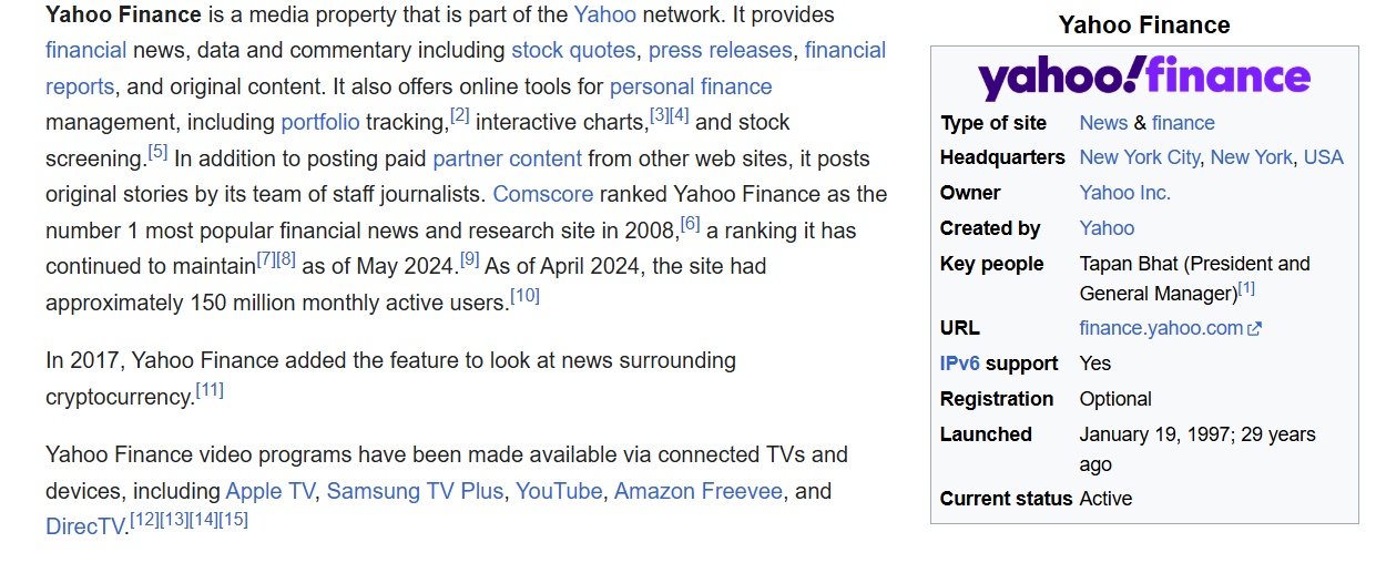 yahoo finance yahoo finance